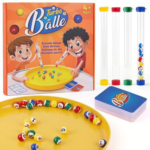Turbo Bälle - Kinderspiele ab 4 5 6 7 8, Lernspiele für Kinder ab 4 Jahren das blitzschnelle Actionspiel mit Lerneffekt in verschiedenen Spielvarianten