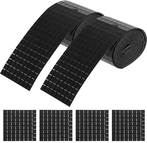 MAGICLULU Autocollants Muraux Mosaïque Miroir Autocollants Artisanaux DIY Carreaux de Verre Noirs 12 Pcs 4x50 Cm Carreaux 5x5 Mm Décoration Intérieure Salle de Bain la Cuisine