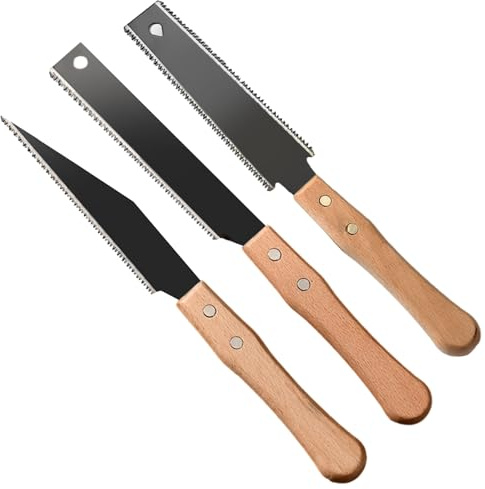 3 Pack Japanese Hand Saw for Woodworking, Japanese Pull Saw with Double Edged Hand Saws for Cutting Wood Small Saw DIY Flush Cut Saw Wood Working Carpenters Tools