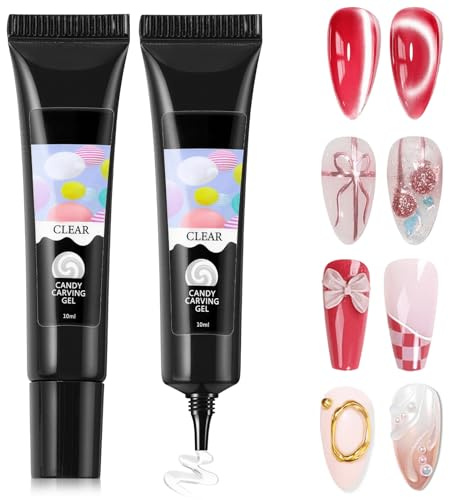 2 Pièces Gel Nail Art 3D, Gel Sculptant Transparent Pour Nail Art, Colle Pour Strass Et Charms Ongles, Utilisation Pour Décoration Ongles, Pour Manucure Maison Et Salon