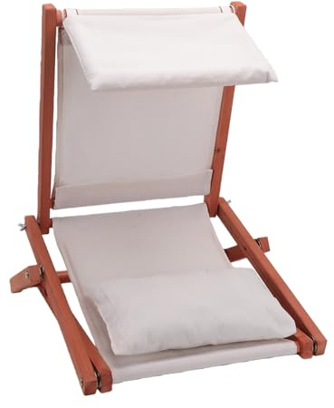 Brrnoo Silla con Sombrilla para Tomar el Sol en la Playa, de Madera Maciza, Plegable, Portátil, con Pantalla de Tela de Alta Densidad y Bolsa de Transporte para Viajes a la Playa