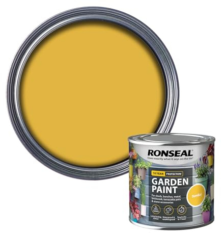 Ronseal RSLGPS250 GPS250 Garden Paint Sundial 250ml, 250 ml | Decorative formulation providing adhesion and weather protection across multiple outdoor construction materials.