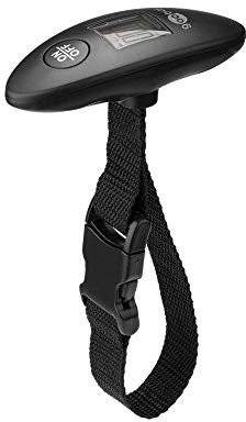 Goobay 71882 Digitale Kofferwaage Gepäckwaage mit heller LCD-Anzeige und Tara-Funktion für Gepäck bis 40kg, bequemer Handgriff liegt perfekt in der Hand, Reisen / Familienleben geeignet, Schwarz