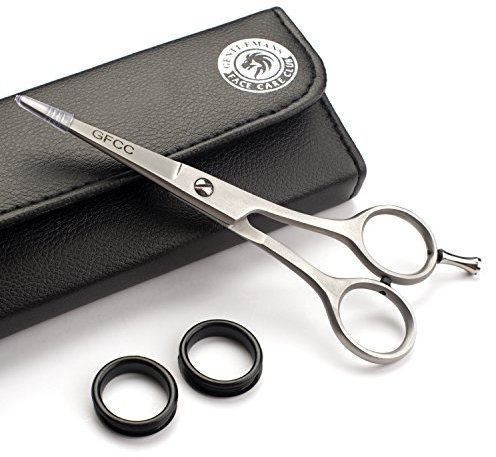 Gentlemans Face Care Club Hairdressing Scissors - Salon Professional 4.5 Inch Beard Hair Cutting Scissors - Great for Keeping Beards, Mustaches and All Facial Hair Looking Its Best