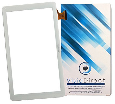 Visiodirect® Vetro Touchscreen per Archos 101 Helium Lite 10 HXD-1027A1 ZP-9194 Tablet Bianca
