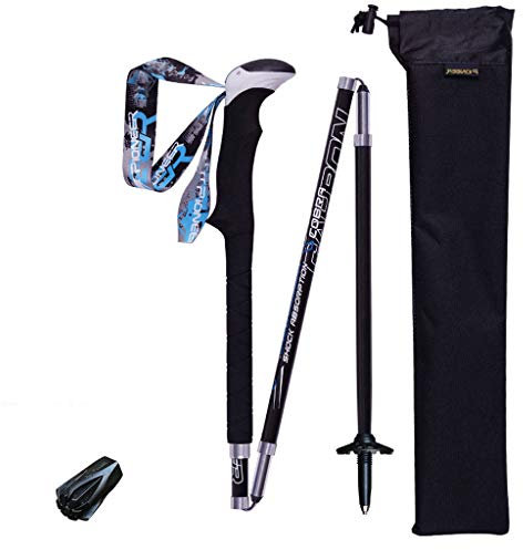 LYJIN Männer und Frauen Faltbare Wanderstöcke, TwinTop Carbon-Faser-Trekkingstock Spazierstock Lagerung 38cm, 115-135cm Adjustable
