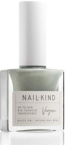 NAILKIND Pale Grey Green Nail Polish - Crocodile Smile - Classic-Look Nail Varnish - Vegan Nail Lacquer + Peta Certified + Cruelty Free - Quick Drying Long Lasting - Chip Resistant Manicure - 8ml