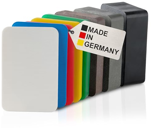 BAUHELD Universal Unterlegplatten 60x40 - Set [80 Stück] - Made in Germany - Rutschfeste Abstandshalter aus Kunststoff - Als Unterlegkeile, Kunststoffplatte, Fliesenkeile oder Verglasungsklötze
