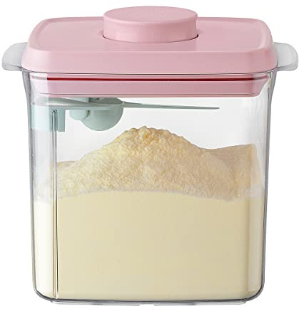 Ankou Formula Container - 1700ml Airtight Formula Dispenser One Button Handy Milk Powder Container BPA-Free Storage Containers with Scoop and Scraper Transparent 730g