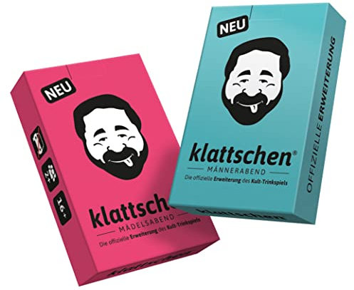 DENKRIESEN - klattschen® Doppelpack - Mädelsabend & Männerabend | Ab 16 Jahren | 2+ Spieler | Trinkspiel | Partyspiel | Die Offiziellen Erweiterungen des Kult-Trinkspiels | Perfekt für Spaßige Abende