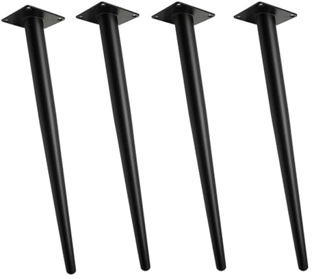 MZZHEDIE 4 Stück Tapered Oblique Metal Furniture Leg,Kegel Schräg Möbelfüße,Tischbeine aus Metall,Tapered Replacement Furniture Feet for Chairs Coffee Tables Schrank Sofas,Schwarz (60cm/23.6in)