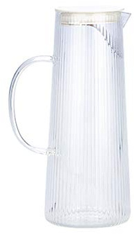 GRFIT Carafe Eau Panteur de Verre à Motif Vertical avec poêle à thé en Acier Inoxydable détachable Cafare avec poignée for empêcher Les Mains Chaudes Pichet à Thé Glacé (Color : D)