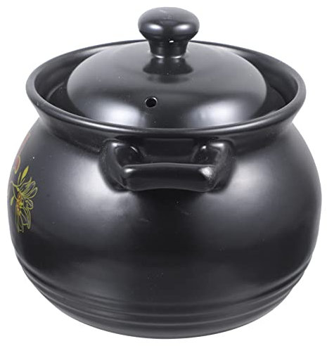 SUNMME 1pc Ceramic Casserole Cerote Cookware Ceramic Stock kitchen utensils Ceramic Coated Cookware Stockkitchen utensils with Lid Ceramic Soup Serving Bowl Soup Stew kitch