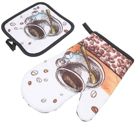 OUNONA Oven Gloves Heatproof Glove Baking Mittens Skid-resistant Pad for Kitchen and Oven Use