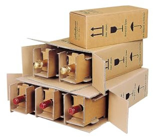 ratioform | Flaschenkarton Post/DHL/UPS | für 0,75 l bis 1 l-Flaschen | VE 20 Stk | Innenmaße 134 x 134 x 321 mm | für 1 Flasche
