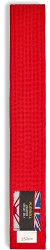 Playwell Martial Arts Cotton Solid Coloured Grading Belt - Red (280cm)
