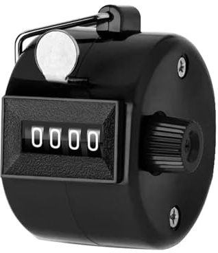 FUZVOL 4 Digit Tally Counter Hand Colour Counters Mechanical Palm Click Counter Handheld Golf Counter for Sport Counting Scoring, Black