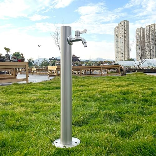 Colonna d'acqua da giardino in acciaio inossidabile con rubinetto per il lavaggio e l'irrigazione del cortile antigelo Cracking Fontana di medie dimensioni