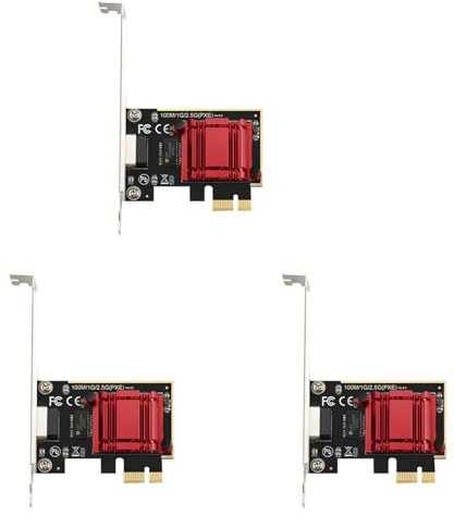 Giwnhvx 3 x 2.5G PCI-E a RJ45 Scheda di Rete WiFi Ricevitore Gigabit Scheda di Rete Disco Ethernet 2500Mbps 2.5Gbps per PC
