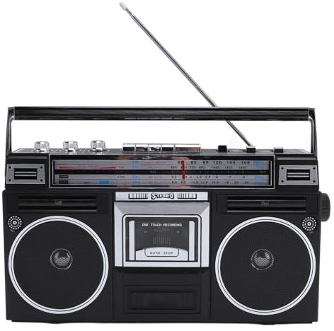 Radio Portátil, MW/FM/SW1 SW2 Bluetooth Radio Cassette Player, Receptor de Estaciones de Emergencia USB/batería para Acampados para el Hogar y Al Aire Libre, Senderismo (Enchufe