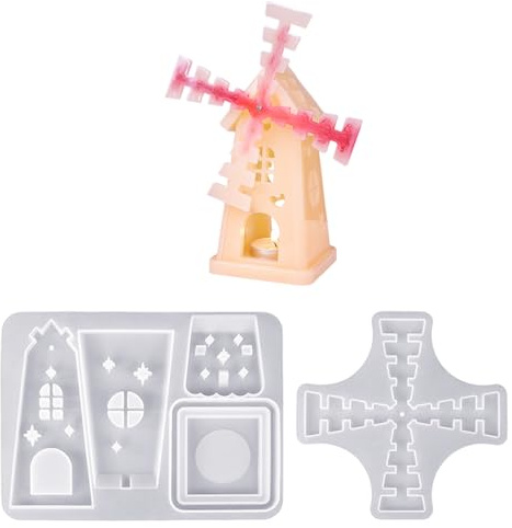 Candle Holder Silicone Mold Rotating Windmill Shape Handmade Art Supplies Silicone Texture for Making Candle Holder