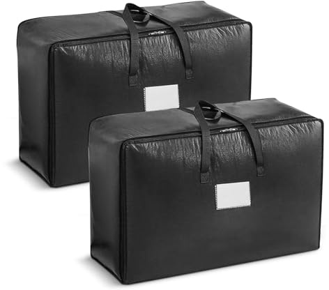 2 Pezzi Borsa di Stoccaggio,Grandi Scatole Pieghevoli,Contenitori per Armadio,Contenitori Sottoletto, Grande Capacità, Impermeabile e Antipolvere, per Trapunte, Cuscini, Coperte, Vestiti