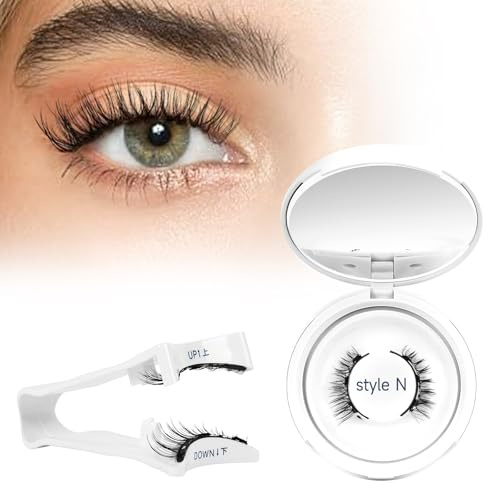 Higu clace Magnetic Eyelash kit, Reusable Magnetic Lashes Set with Applicator, Waterproof No Glue Lashes for All-Day Comfort & Easy to Use (Set N)