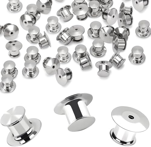 Secure Fastening Pins: Durable Metal Locking Backs for Jewelry, Brooches, Badges, and DIY Crafts - 30pcs Silver Set