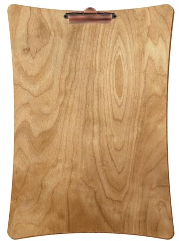 Bütic Holz Klemmbrett konkav Birke rustikal für DIN A3 A4 A5 A6 aus 3mm Birkensperrholz und mit widerstandsfähigem Klarlack versiegelt