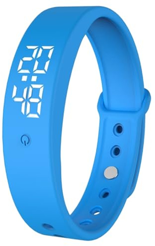 Licsaliwe Vibrerande larm armband med tyst vibration, vattentät armbandsur för tunga sovande, studenter, barn, män och kvinnor, BLÅ, L, ledig