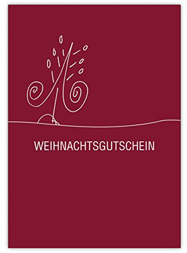 10x Eleganter Weihnachts Geschenk Gutschein mit Tannenbaum • Klappkarten Set mit Umschlägen zum Weihnachts-Fest, Neujahr für Familie, Freunde, Kollegen aus der Firma