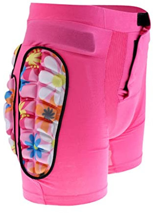 MagiDeal Kinder Protektorshorts Gepolstert Shorts Kurz Schutzhose für Skifahren Snowboard Inline Skating Fahrrad, Rosa, S