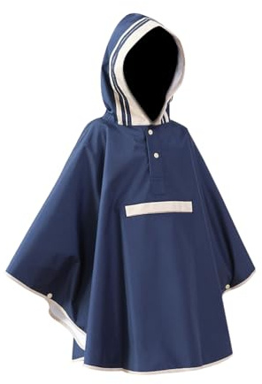 Rain Poncho, Kid Raincoat Baby Hooded Waterproof Rain Jacket Waterproof Kids Raincoat - Lightweight Reusable Hooded Rainwear for Kids (Blue/L)