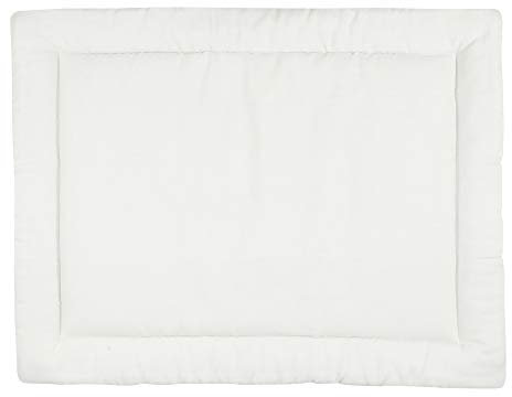 KraftKids - Coperta per gattonare, in lino leggero, colore bianco e verde, imbottita in cotone di alta qualità, dimensioni 100 x 135 cm