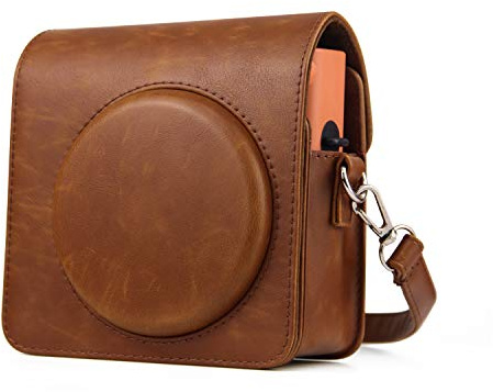 Retro-Kameratasche schutzhülle kompatibel mit Fujifilm Instax Square SQ1 Sofortbildkamera, PU-Leder instax Square SQ1 Tasche Hülle, mit verstellbarem Schultergurt