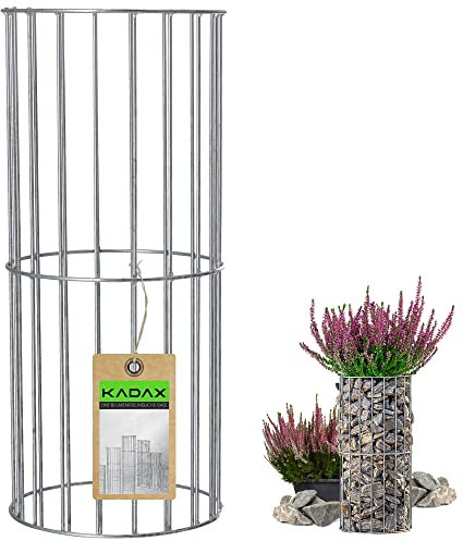 KADAX Säule aus Stahl, Gittersäulen, Stahlgittersäulen, Originalgittersäulen, Steingabionen, Ziergabione, Gabione, Steinkorb, Drahtkorb (S, Oval)