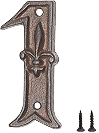 Zayookey Numéro de Maison en Métal Numéro de Porte Style Rétro Numéro D'adresse 4.7 Pouces Metal House Numbers pour boîte aux Lettres (Numéro 1)