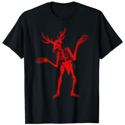 Cryptidcore Aesthetic Skeleton Wendigo Cryptid Cryptozoology T-Shirt