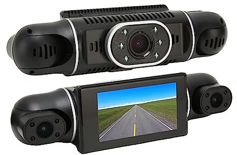 Caméra de Tableau de Bord à 360 Degrés, Caméra de Tableau de Bord de Voiture 4 Canaux 5MP 1080P avec Vision Nocturne IR, Enregistreur de Voiture Panoramique à écran HD de 3 Pouces