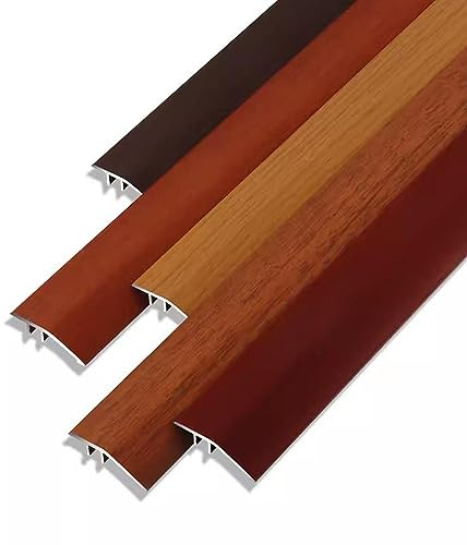 HCZION Umbral De Metal Rampa De Piso Interior Piso Antideslizante Franja De Transición Franja De Borde Moldura Reductor De Puerta para Suelos Irregulares/Puertas/Madera A Baldosa (Color : Oak-90cm/36