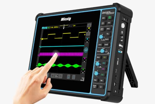 Micsig Smart Full Touch Screen Oszilloskop STO Serie STO1004 STO2002 8'' TFT-LCD Full Touch Screen Oszilloskop 4/2 Kanal 100/200MHz Bandbreite 1GSa/s Abtastrate Tiefe 70Mp (STO1004)
