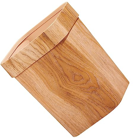 Cabilock Poubelle Carrée Effet Bois Plastique Corbeille Polyvalente Salle De Bain Et Bureau Récipient Réutilisable Et Lavable Pour Papier Et Déchets Support De Rangement Écologique Pour Cha