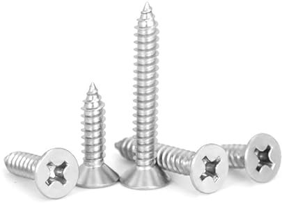 Leliafleury Lot de 100 vis autotaraudeuses M4 x 30 à tête plate Phillips à bois à tête fraisée en acier inoxydable pour réparation à la maison, projets de bricolage