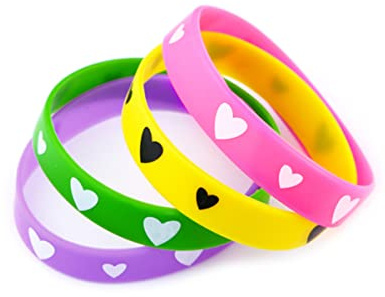 VANZACK Braccialetto in Silicone a Cuore, Set 20 Pezzi, Moda