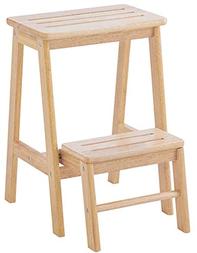 Kletterhocker für den Innenbereich, Tritthocker mit 2/3 Stufen für Kinder und Erwachsene, klappbare Trittleiter aus Holz, Fußhocker, Blumenregal, Schuhbank, belastbar bis 150 kg/Farbe: 2/2 S