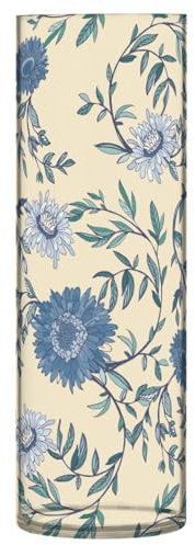 Blaue Blumen Chrysanthemen Kunststoff-Blumenvase für Heimdekoration, 30 x 9 cm, schwimmender Kerzenhalter, transparente Vase für Wohnzimmer, Esstisch, Tafelaufsätze, Bürodekoration