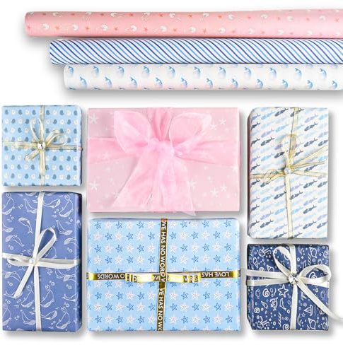 PLULON 9 Sheets Birthday Wrapping Paper Sheets Gift Wrapping Paper Present Wrapping Paper Birhtday Paper Birthday Wrap for Boy Men Women Girl