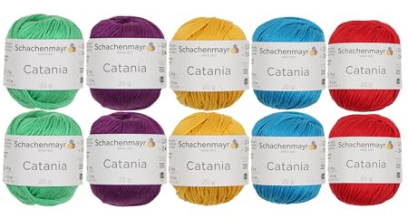 Schachenmayr Catania Mini-Garn-Set, 10 Knäuel, je 20 g, verschiedene Farben