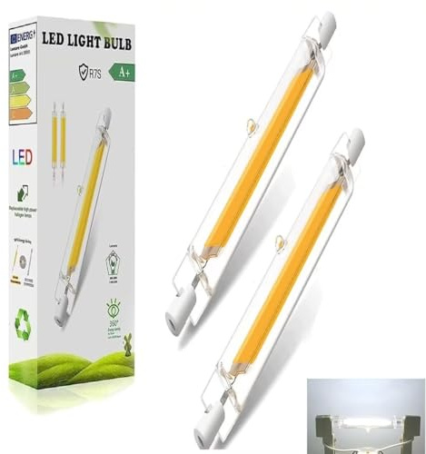 FDHVCB R7s Led 78mm Dimmbar 10W,10W R7s LedErsatz für 100W Halogenstab Glühbirne, Kaltweiß 6000K, LED R7S COB Leuchtmittel 1000LM, 360°Strahlbeleuchtung, AC 220V-240V, Kein Flackern,2er Pack