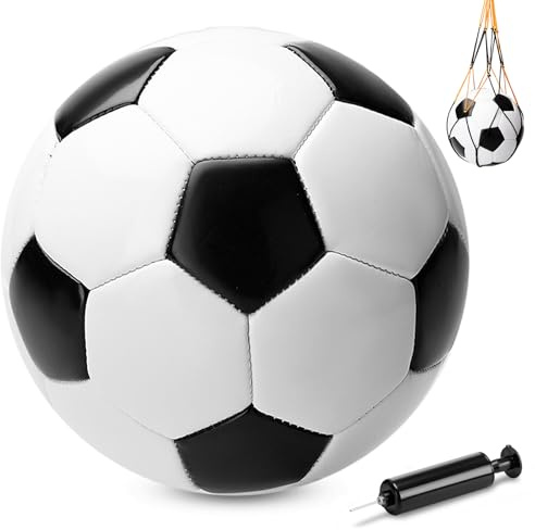 INPODAK Fußball Größe 2 Kleiner Klassische Fussball Kinder mit Pumpe | Kinderfussball Ball für Kinder Draußen Garten Spielen Training Geburtstag Weihnachten Geschenke für Junge Mädchen